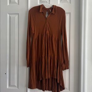 Free People High Low Dress in Rust Orange